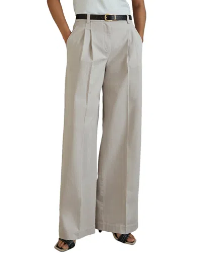 Reiss Astrid Wide Leg Pleat Front Trouser In White