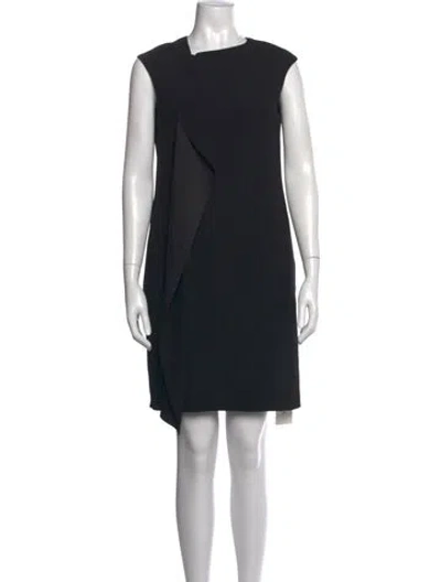 Pre-owned Reiss Asymmetrical Knee-length Dress In Black