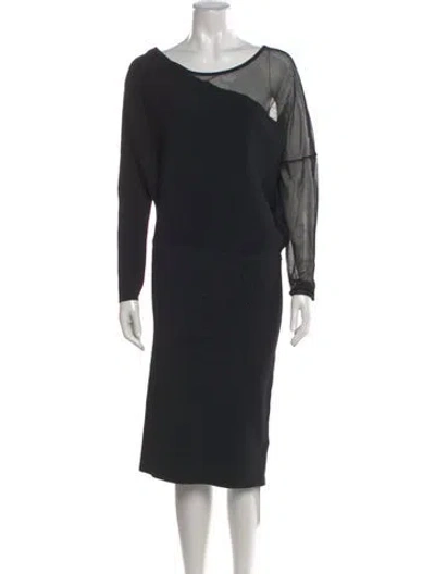 Pre-owned Reiss Asymmetrical Knee-length Dress W/ Tags In Blue