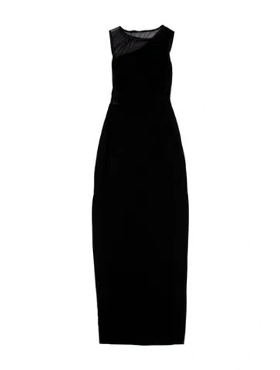 Pre-owned Reiss Asymmetrical Long Dress In Black
