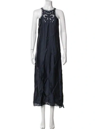 Pre-owned Reiss Asymmetrical Long Dress In Blue