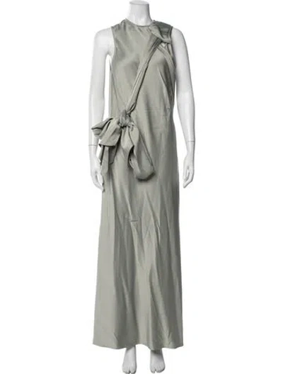 Pre-owned Reiss Asymmetrical Long Dress In Green