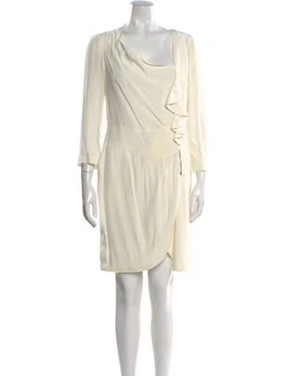 Pre-owned Reiss Asymmetrical Mini Dress In Neutral