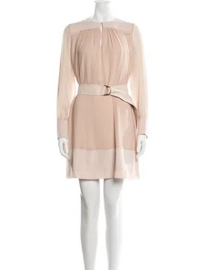 Pre-owned Reiss Asymmetrical Mini Dress In Neutrals