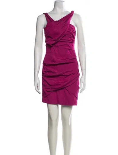 Pre-owned Reiss Asymmetrical Mini Dress In Pink