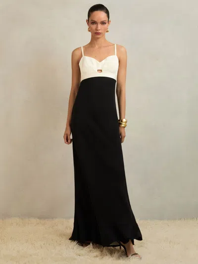 Reiss Atelier Black Atelier Colour-block Maxi Dress