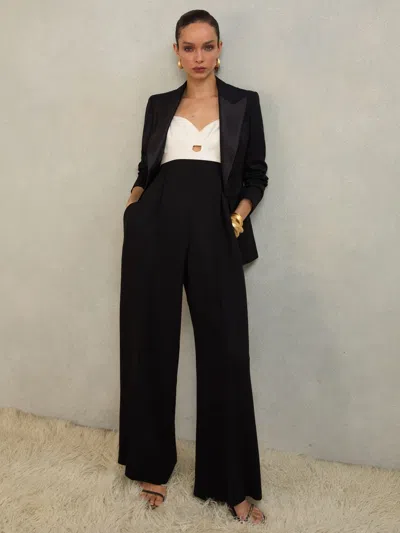 Reiss Atelier Black Atelier Colour-block Wide-leg Jumpsuit