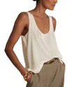 Reiss Cream Atelier Laser Cut Vest Top