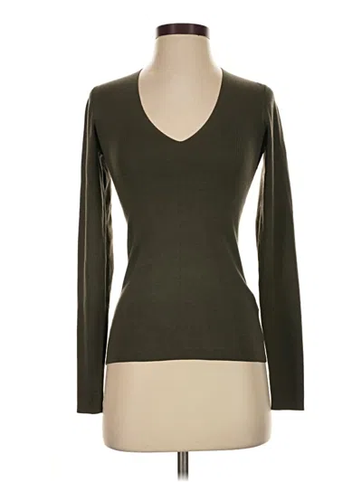 Pre-owned Reiss Atelier Long Sleeve Top Green V-neck Tops