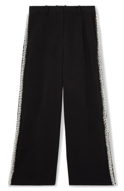 Reiss Atelier Marcella Embellished Wide Leg Pants In Black