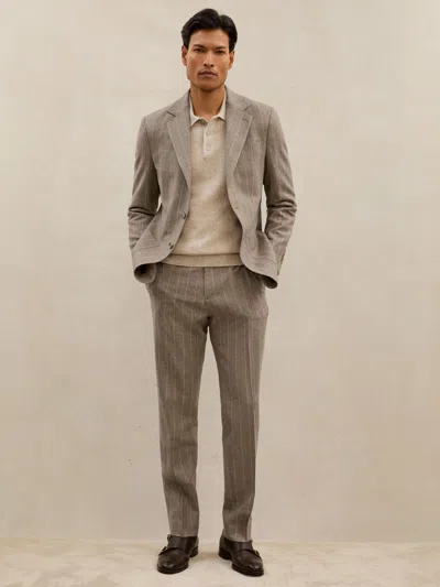 Reiss Atelier Oatmeal Brown Suit Jacket In Gray