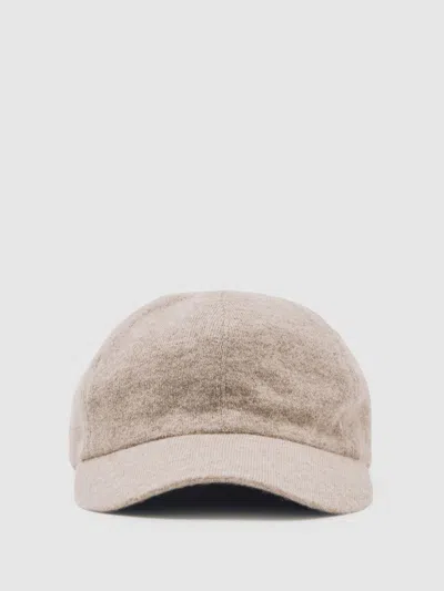 Reiss Atelier Oatmeal Melange Atelier 100% Cashmere Cap In Brown