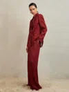 Reiss Atelier Red Atelier Jacquard Wide-leg Trousers In Red