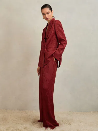 Reiss Atelier Red Atelier Jacquard Wide-leg Trousers