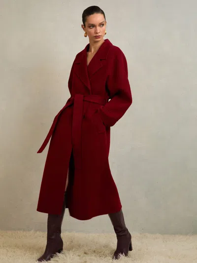 Reiss Atelier Red Atelier Wool Blindseam Belted Coat