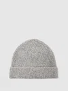 Reiss Atelier Soft Grey Melange Atelier Cashmere-blend Flecked Beanie In Gray