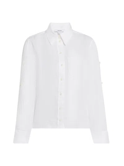 Reiss Atelier Women's Leora Self-tie Linen Blouse In White