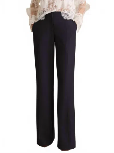 Reiss Athena Flare Trousers Pants In Navy Blue In Black
