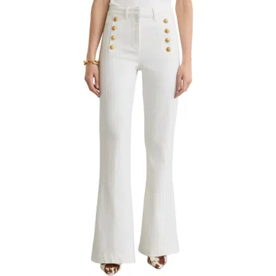 Reiss Athena Sailor High Cut Leather Pants In White
