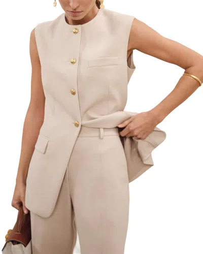 Reiss Athena High Neck Long Line Jacket In Neutral