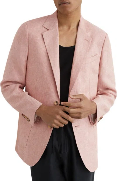 Reiss Atlantic Linen Sport Coat In Pink