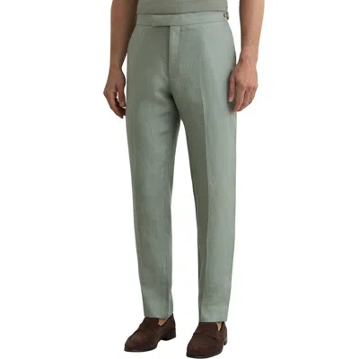 Reiss Atlantic Tailored Fit Linen Twill Suit Trousers In Gray