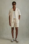 Reiss Ecru Crochet Drawstring Shorts In Ecru