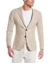 Reiss Mens Stack Single-breasted Wool-blend Blazer Oatmeal In Brown