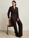 Reiss Aubergine Petite Wool-blend Double-breasted Suit Blazer In Brown