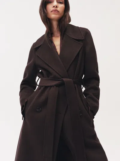 REISS REISS AUBERGINE RENE DOUBLE-BREASTED BLINDSEAM COAT WOOL-BLEND