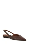 Reiss Aubrey Croc Embossed Slingback Flat In Brown