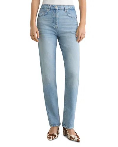 Reiss Aubrey High Rise Straight Leg Jeans In Light Blue