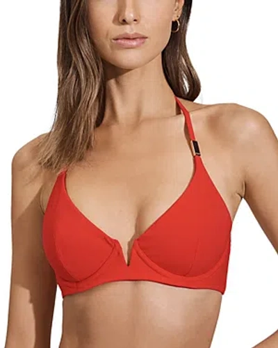 Reiss Aubrey Underwire Bikini Top In Red