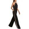 Reiss Auden Craft Detail Halterneck Jumpsuit In Black