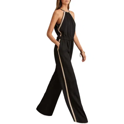 Reiss Womens Black Auden Wide-leg Woven Jumpsuit