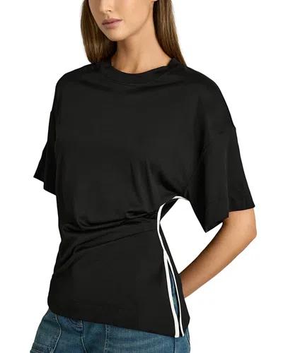 Reiss Audrey Tipped Tee In Cream/black