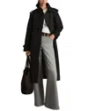 Reiss Black Gabardine Trench Coat With Cotton In Black