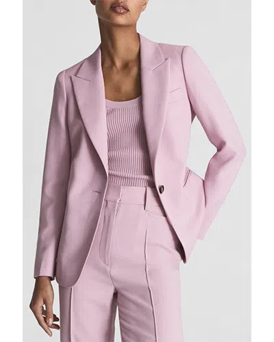 Reiss Aura Wool-blend Blazer In Pink