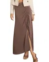 Reiss Womens Aurelie Ruched-side Stretch-jersey Midi Skirt Mink In Mink