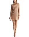Reiss Austin Embellished Mini Shift Dress In Neutral