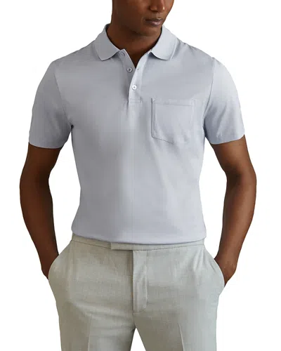 Reiss Austin Mercerized Cotton Slim Fit Pocket Polo Shirt In Soft Blue