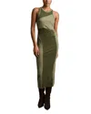 Reiss Khaki Colourblock Jersey Bodycon Dress In Khaki