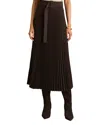 Reiss Womens Ava Pleated Belted Woven Midi Skirt Chocolate Brown In Chocolate