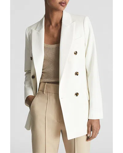 Reiss Ava Wool-blend Blazer In White