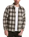 Reiss Avril Brushed Check Wool-blend Shirt In Brown