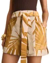 Shop Reiss Avril Printed Tie Waist Shorts In Neutral