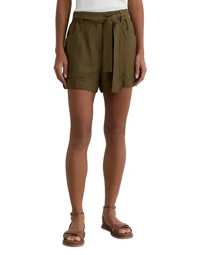 Reiss Avril Textured Shorts In Green