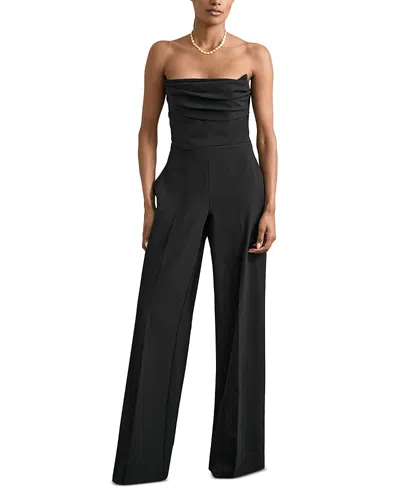 Reiss Ayla Structured Bandeau Jumpsuit In Black