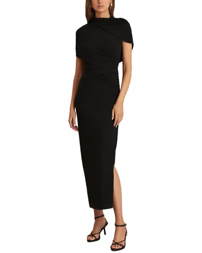 Reiss Azure Ruched Ss Midi Dress In Black
