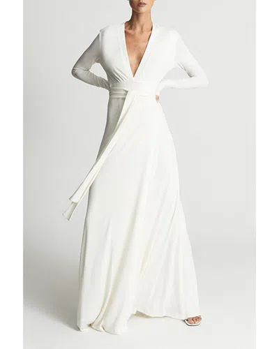 Reiss Bailey Plunge Maxi Dress In White
